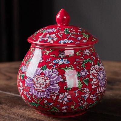 Keramik-Ingwerglas mit Deckel, chinesisches Tempelglas, dekorative Vase für Heimdekoration, Aufbewahrung