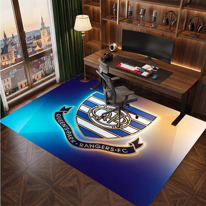 Queens Park Rangers Football Print Crystal Velvet Rug, Comfortable Water Absorbent Non Slip Indoor Floor Carpet
