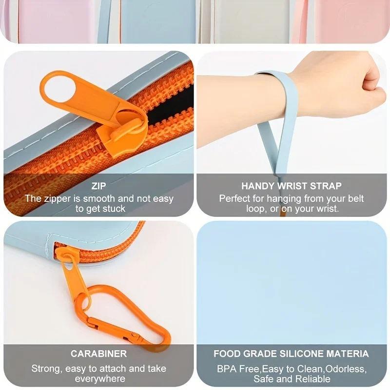 1PC Portable Silicone Dog Treat Pouch - Leak-Proof Training Bag for Travel & Outdoor Use