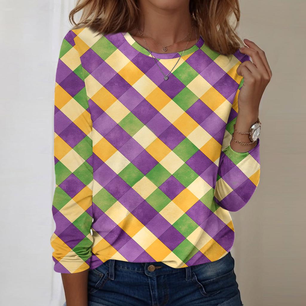 Langarmshirts für Damen, niedlicher Aufdruck, Grafik-T-Shirts, Blusen, lässig, Übergröße, Basic-Tops, Pullover