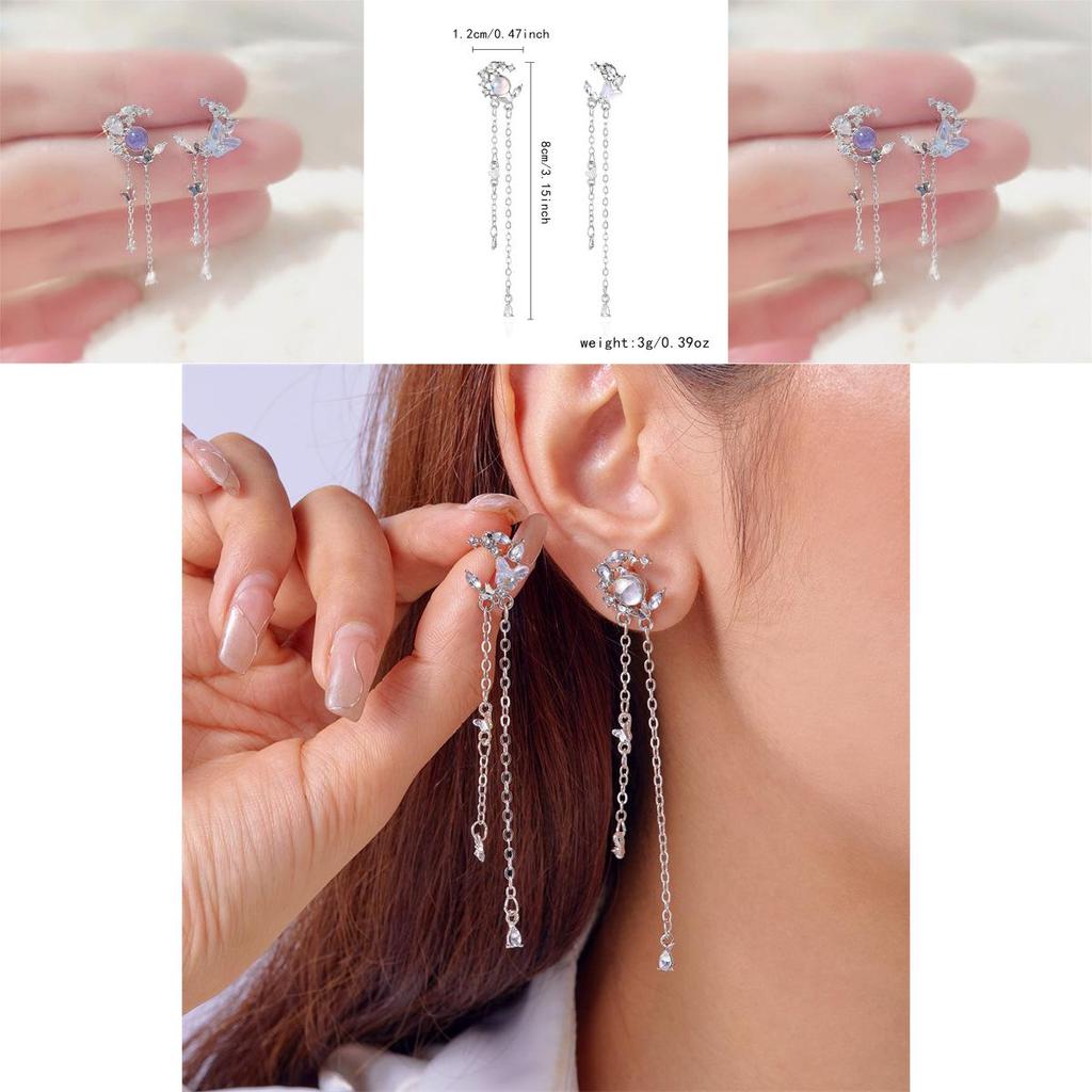 Waterdrop Butterfly Stud Earrings With Alloy And Pearl For Elegant Women