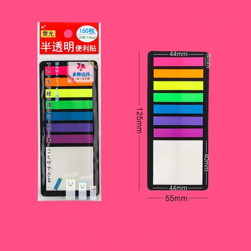 

1 шт. Прозрачный цветной липкий блокнот PET флуоресцентный блокнот для заметок самоклеящиеся наклейки для ежедневника индексный пост