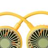 Portable Neck Fan Bendable Wearable USB Rechargeable Hand Free Mini Hanging Fan for Office Travel Yellow