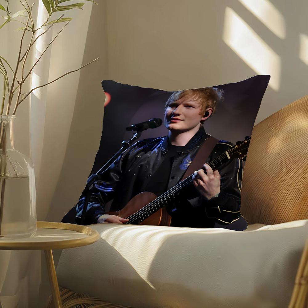 Electronic Music Pop Singer E-Ed Sheeran Pattern Printed Pillowcase For Living Room Sofa Cushion Cover & Bedroom Decor
