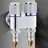 Universal Interface Double Outlet Valve Stainless Steel Knob Type Shower Shut Off Valve 1/2 "Interfaces Three Way Water Valve