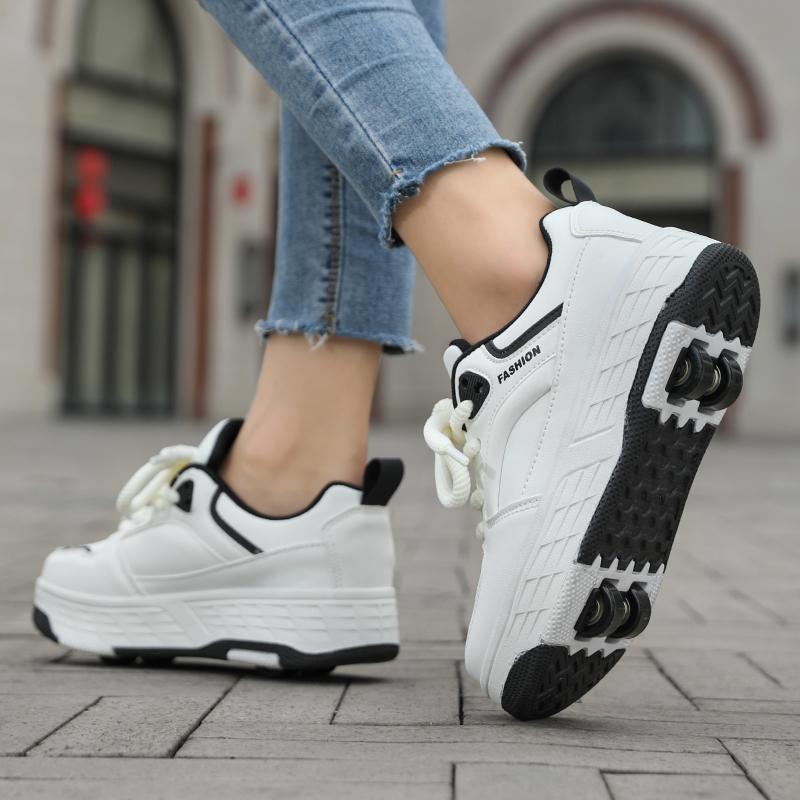 Dziecięce buty sportowe na czterech kółkach Wrotki Można ukryć jako płaskie buty sportowe Buty do jazdy na łyżwach Buty sportowe Damskie buty do jazdy na łyżwach