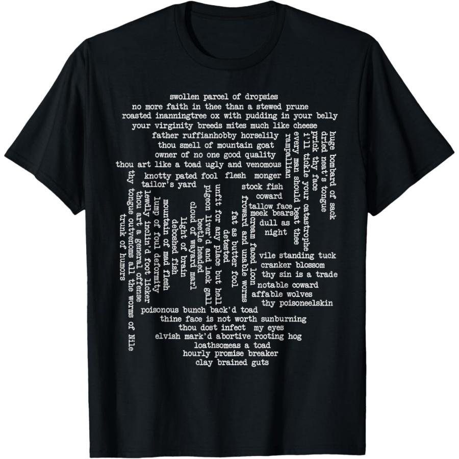 Оскорбления Шекспира - Забавная футболка с цитатами Шекспира S