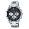 50 Meters Waterproof, Elegant, Quartz, Steel Strap, , Same Style for Men and Women, Black Dial MTP-E515D-1AV