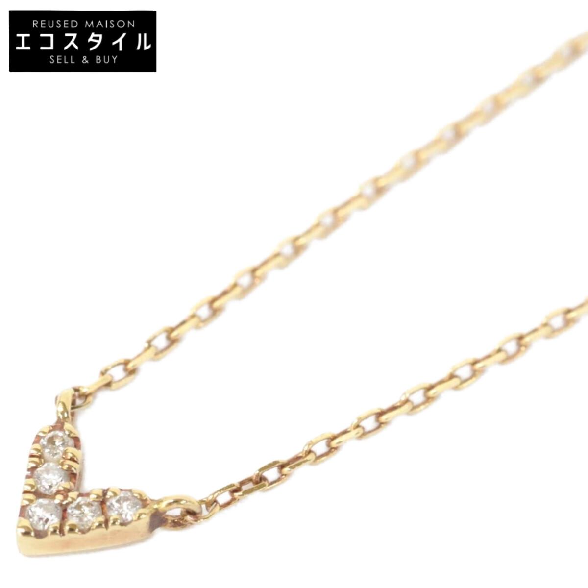 

AHKAH K18 Laura Heart Diamond Necklace Yellow GoldUsed