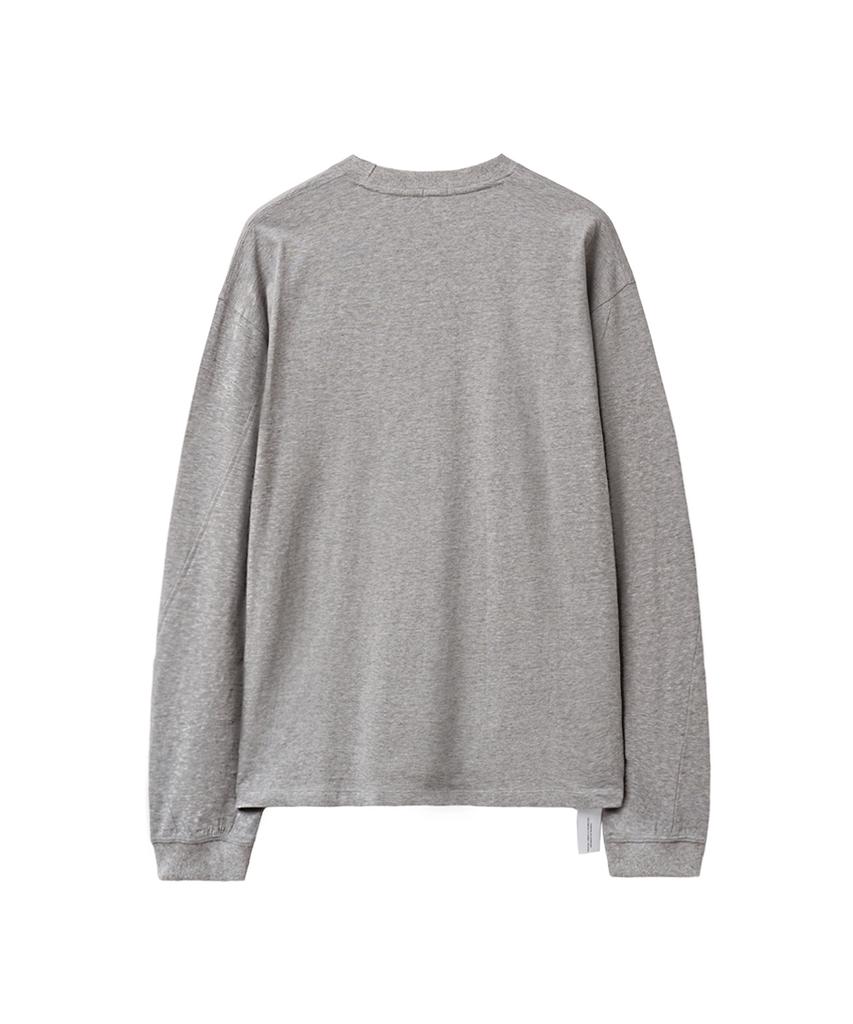 YOUCHE PRET A PORTER Sq Slant Long Sleeve Tee Heather Gray