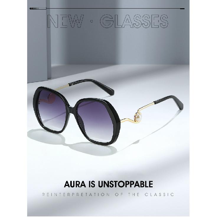 Cool Square Sunglasses, Large Frame Sunglasses for Driving and Fishing, UV Protection, Pearl Sunglasses