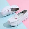 Fashion 2025 New Women Flat Leather Shoes Casual White Wedge with Soft Bottom Love Heart Comfortable Mom Nurse Work Shoes Zapatillas