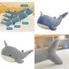 Cute Whale Plush Toy Pillow For Girls Soft And Cozy Stuffed Animal Doll For Bedtime Leg Support Grey