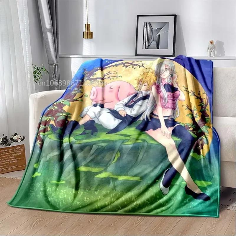 Thicken Blanket Anime The Seven Deadly Sins Printed Flannel Blankets for Beds Sofas Warm Bed Sheet Soft Blanket