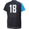 Mizuno Volleyball Short Sleeve Game Size L Apparel, Shirt, Moisture-Wicking, Quick-Drying, V2MA8001, 92, Black/Diva Blue,