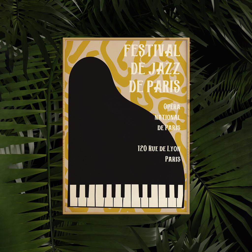 Modernes Jazz-Festival-Musikfestival-Poster, schlichter Stil, bunte Klavierbilder, Leinwanddruck, Poster, Wandkunst, Dekor für Bar