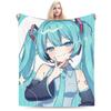 Hatsune Miku Anime Blanket Fleece Spring Autumn   Multifunction Super Soft Throw Blankets for Sofa Bedroom Bedding Throws