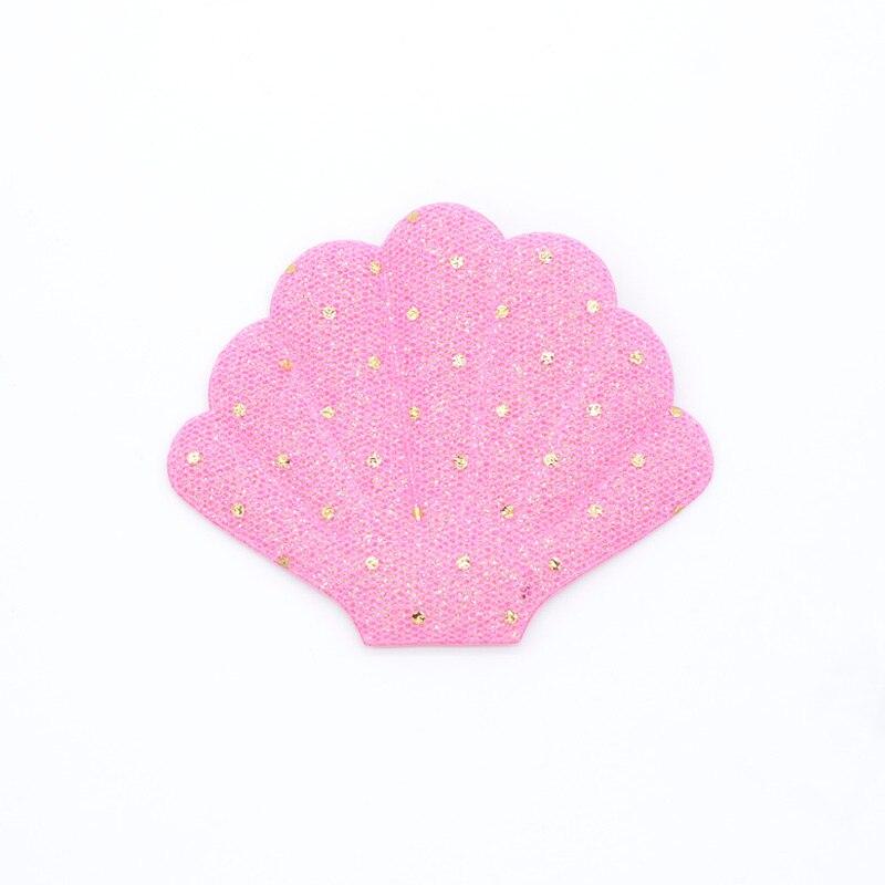 10Pcs 76*58mm Glitter Dot Print Shell Padded Appliques for DIY Cake Topper & Baby Headwear BB Clip Accessories Decor Patches