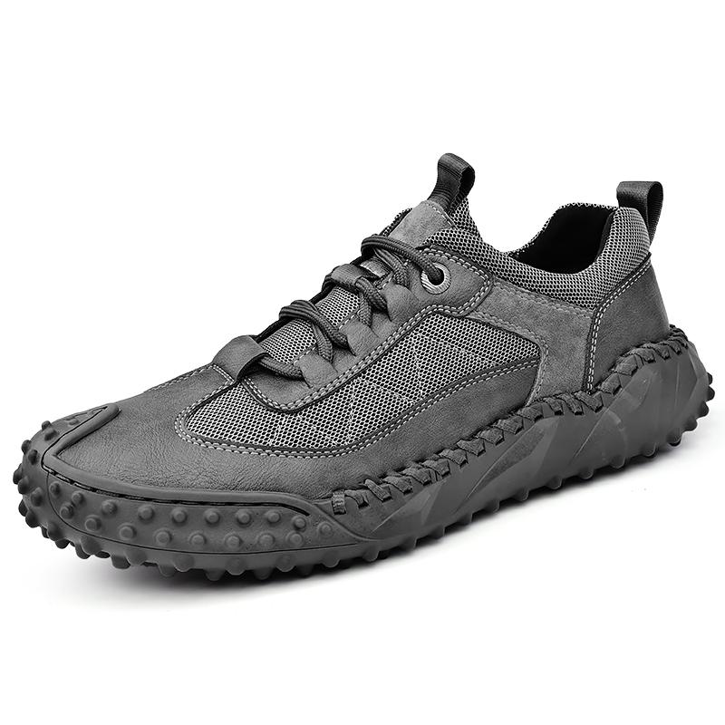 

Мужские повседневные кроссовки из замши, мужские лоферы, мужская деловая обувь, дышащая прогулочная обувь ручной работы 46 серый