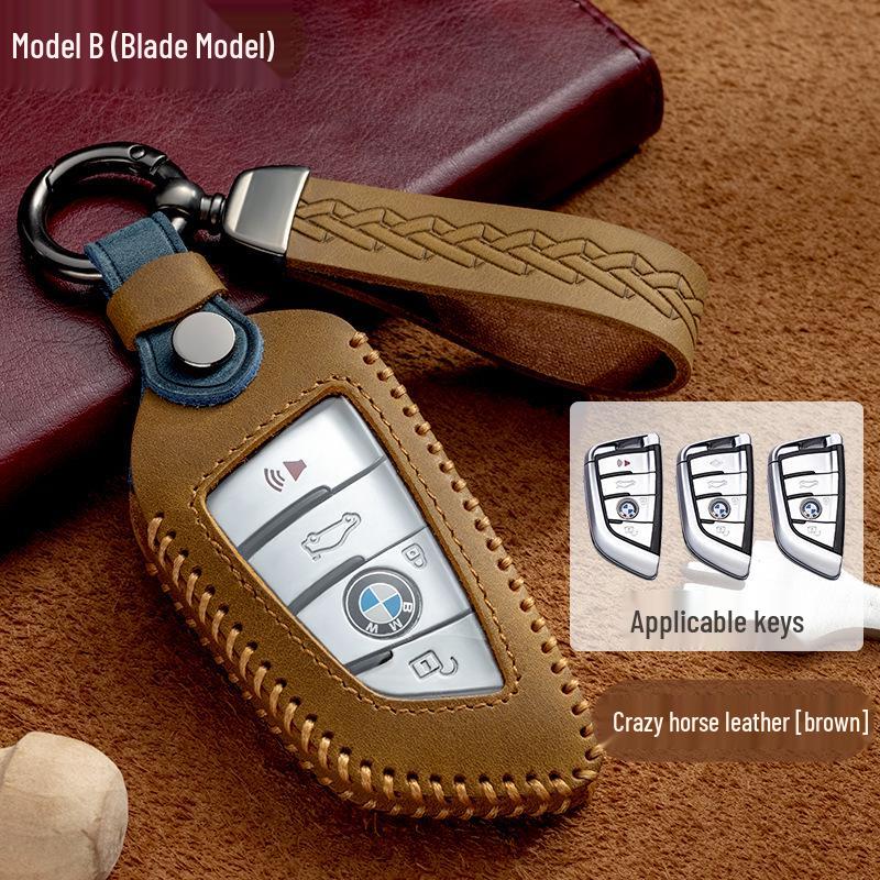 

Чохол для РК-ключа BMW: Чохол з натуральної шкіри для 1, 3, 5, 7 серії, X1, X3, X4, X5, X6, Blade 525, 320li. Дизайн повного обгортання.