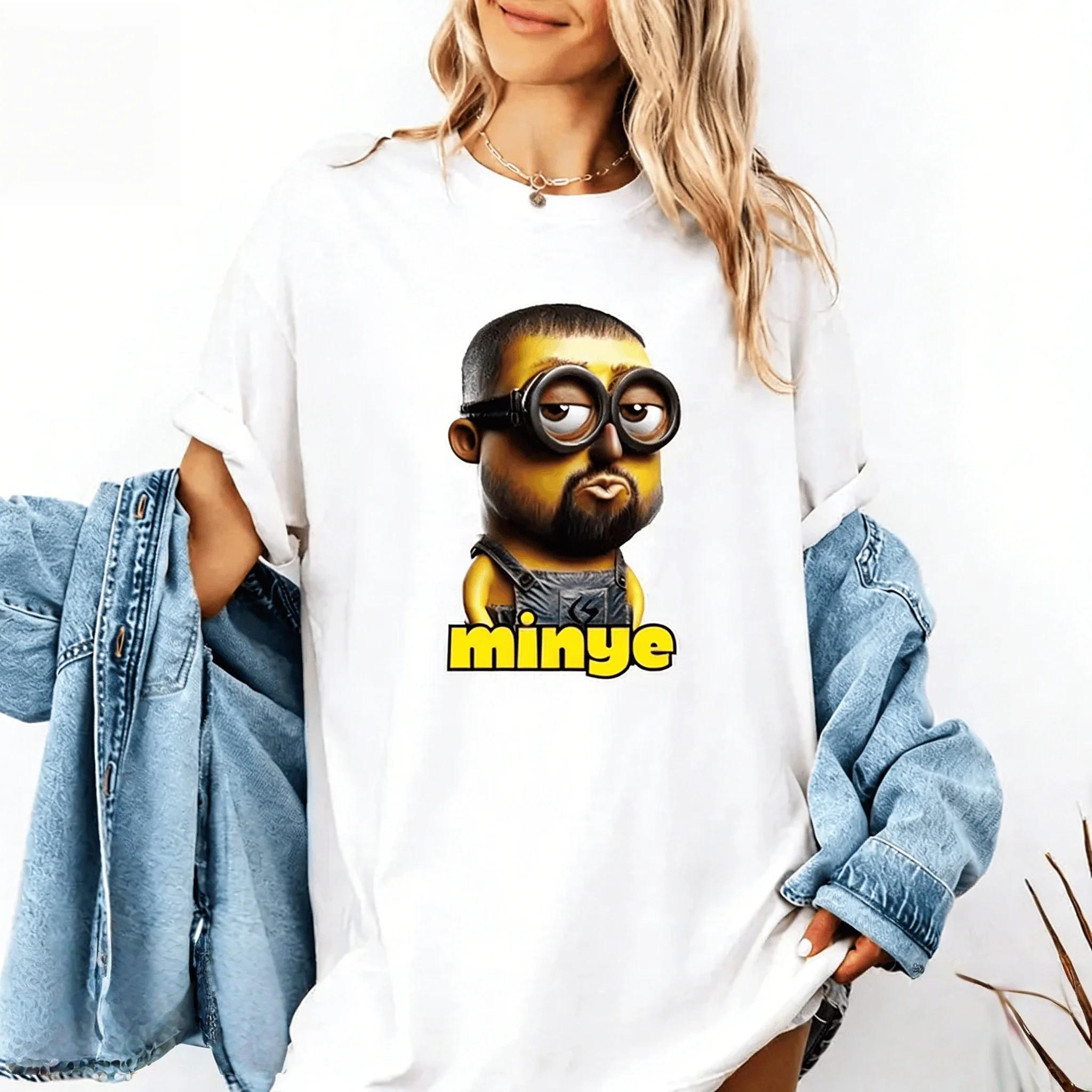 

2026 New Kanye West Funny High Quality Oversized Comfortable Cotton Printed T-shirt for Men Women T Shirts Short Sleeve Soft ... S разноцветный