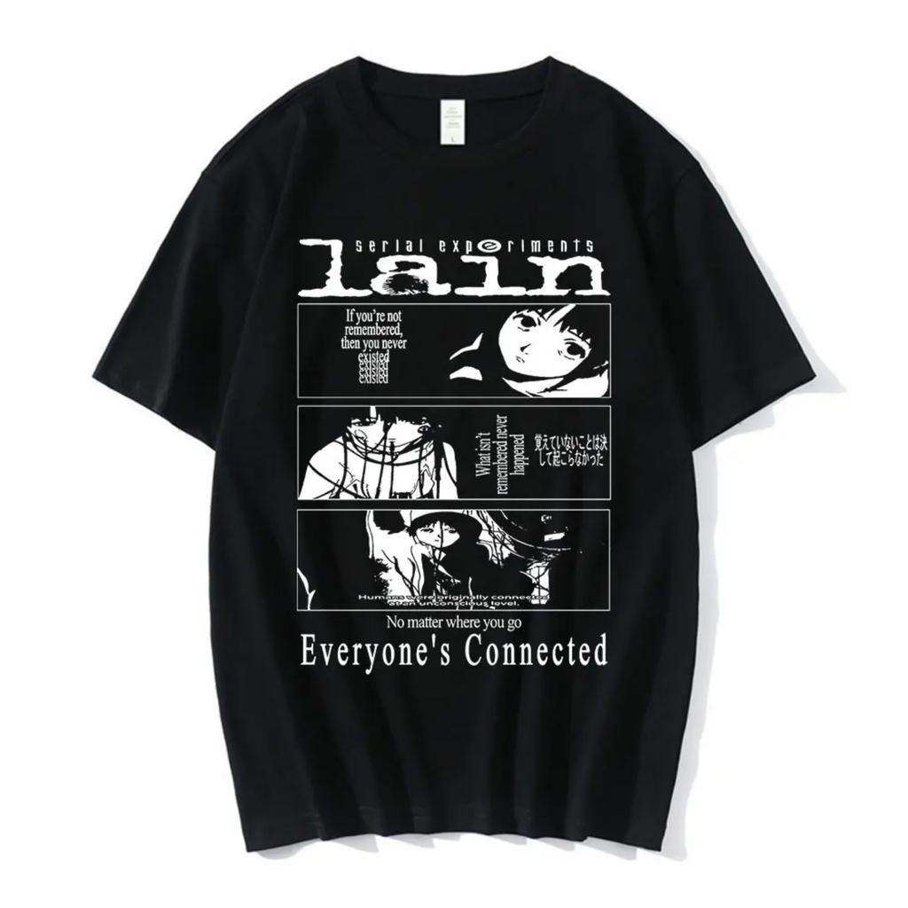 Anime Series Experimental Lain Ladies T-shirt 3D Graphics Iwakura Manga Sci-fi Printing Round Neck Women's Short Sleeve