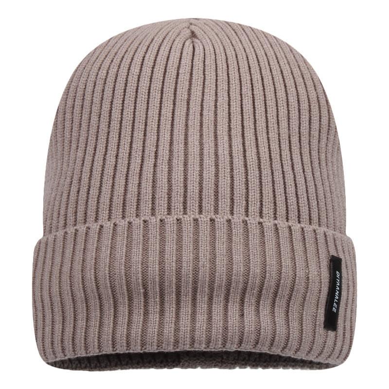 Gestrickte Mütze für Herren Damen Winter Wärme Winddicht Fleece Einfarbige Freizeitkleidung