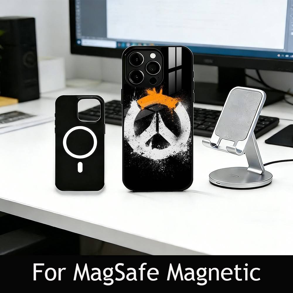 G-Game O-Overwatch Phone Case For iPhone17,16,15,14,13,12,11 Plus,Pro Magnetic For Magsafe Wireless Charging