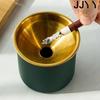 Stainless Steel Ashtray with Lid for Home Car Cafe Bar Modern Design Anti Flying Ash Cigarette Holder