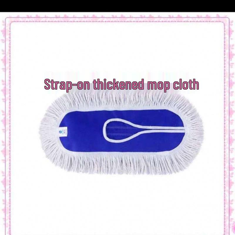 Large Cotton Yarn Flat Mop for Hotels and Malls - Long-Handle Dust Cleaner