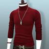 Sweater Men's Half-high Collar Autumn and Winter Models Trend Solid Color Autumn Knit Sweater Middle Collar Bottoming Shirt