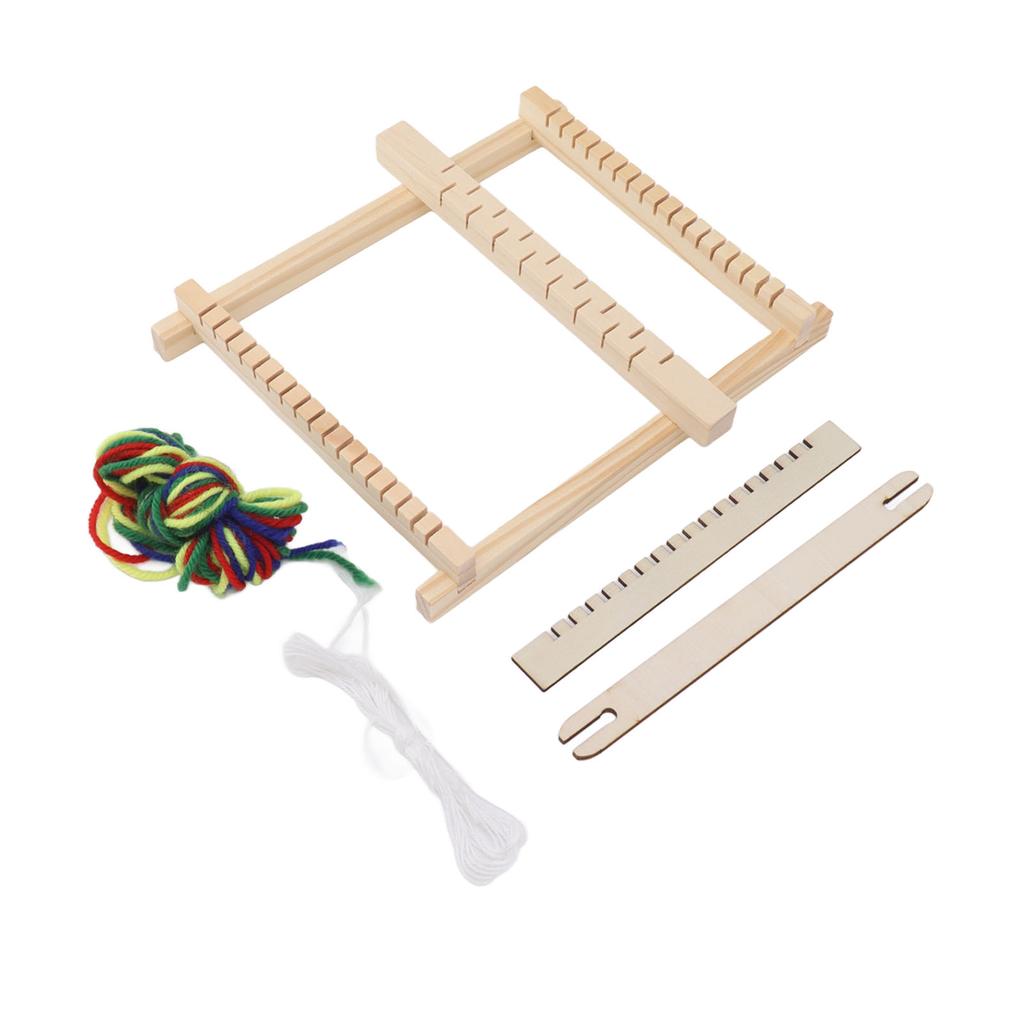 Kids Weaving Loom Easy Operation Hand Eye Coordination Durable Wood Weaving Loom Kit for Beginner