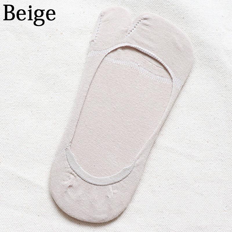 Summer Thin Non-slip Invisible Low Cut Boat Sock for Women Two Finger Socks Solid Breathable Cotton Tabi Socks Comfortable