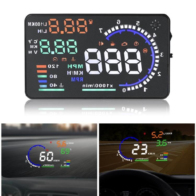 Head Up Display Digital Navigation Speedometer Overspeed Alarm Meter Projector