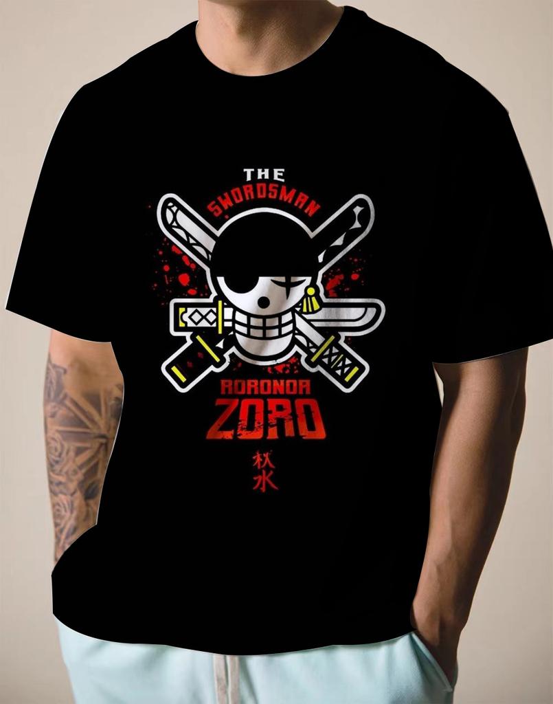 Fashion Men's One Piece Luffy Casual Loose T-Shirt Clothes Large Size 6XL 2022 Summer New Digital Printing Short Sleeves