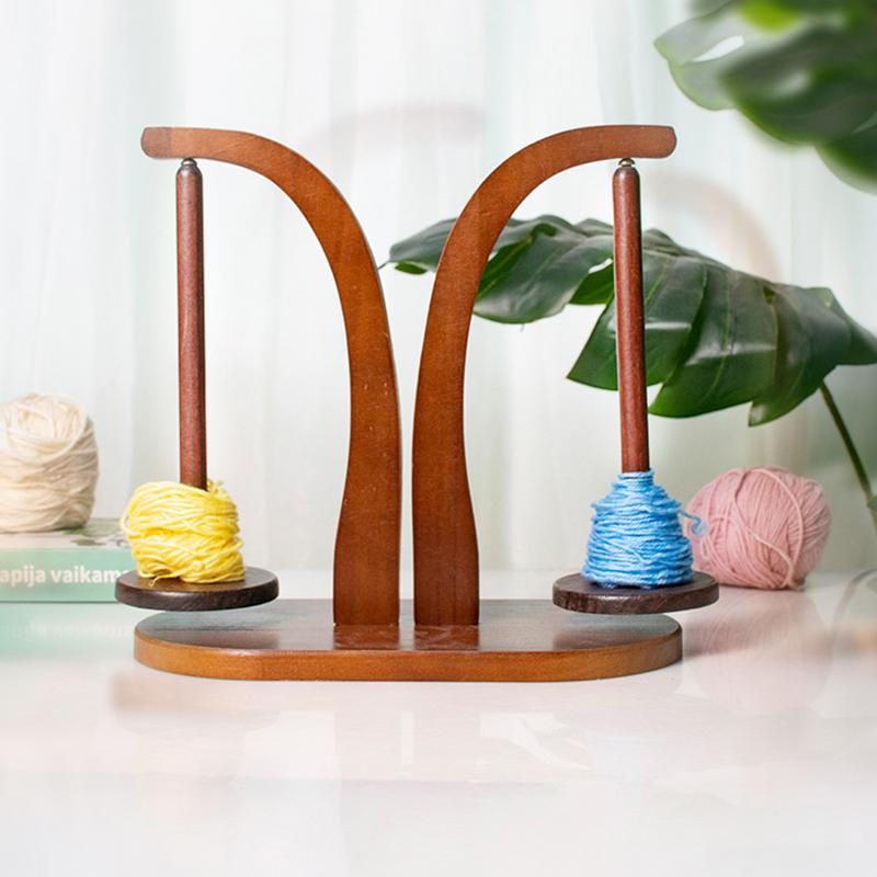 Wooden Yarn Holder Magnetic Rotating Yarn Ball Stand Knitting Tools Wool Ball Winder Rotation Spinner Crochet Yarn Holder