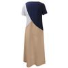 Women's Summer Fashion   Contrast Color Stitching Skirt Large Size Dress