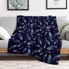 WHALE SHARK PATTERN NAVY BLUE Throw Blanket Warm Flannel Blanket for Couch Chair Bedroom