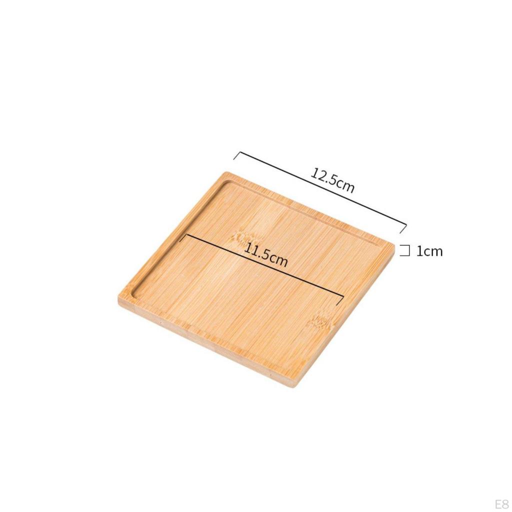 Pot Drainage Tray Multiple Shapes Bamboo Waterproof Round Plant Saucer for Indoor,