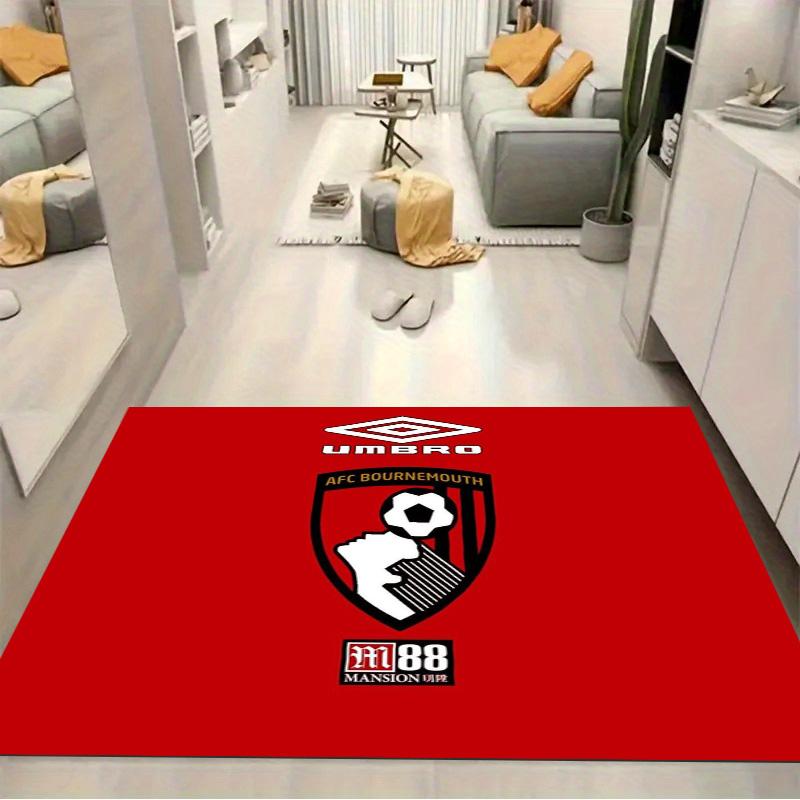 AFC Bournemouth Football Club Crest Print Area Rug Soccer Team Non Slip Living Room Bedroom Gaming Floor Mat Sports Fan Home Decor Rug
