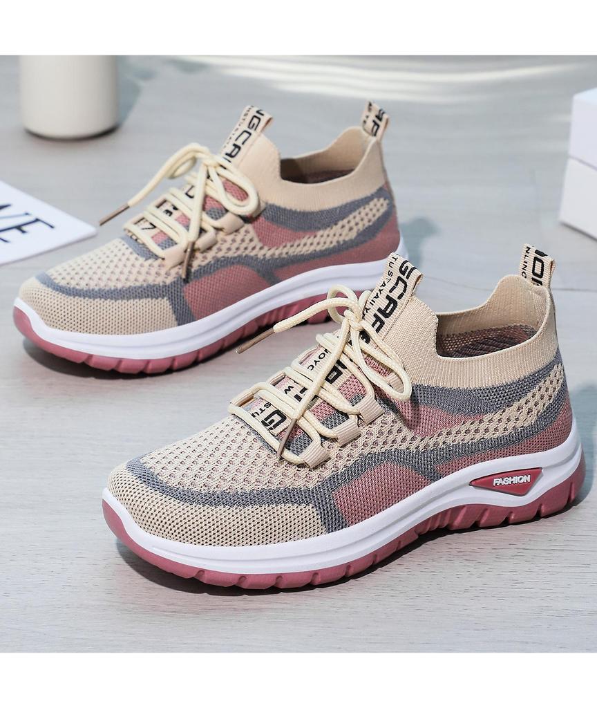 Women's Versatile Mesh Breathable Sneakers - Casual Soft Sole Lace-up Running Shoes