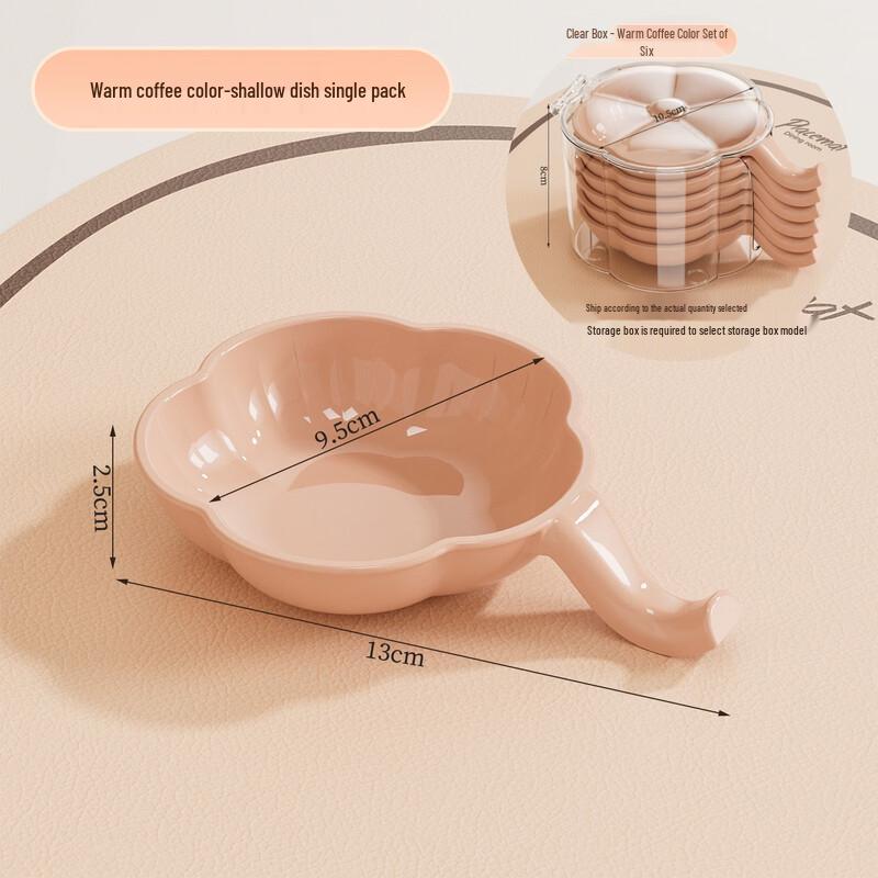 

Shallow Ceramic Dipping Dish Set with Handle, 6-Pack & Storage Box