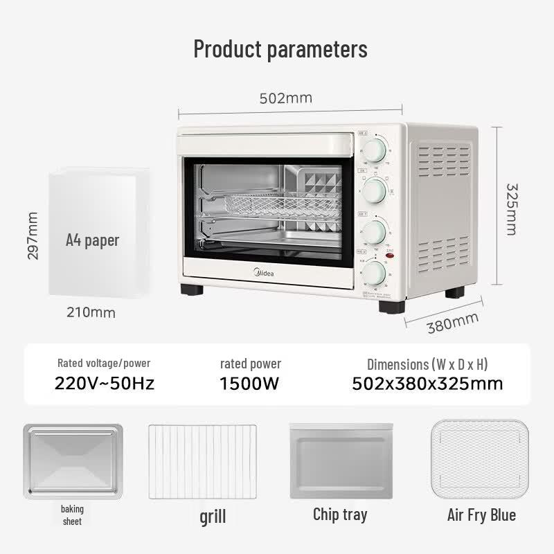Midea 35L Multi-Function Convection Air Fryer Oven CN plug (adapter included)