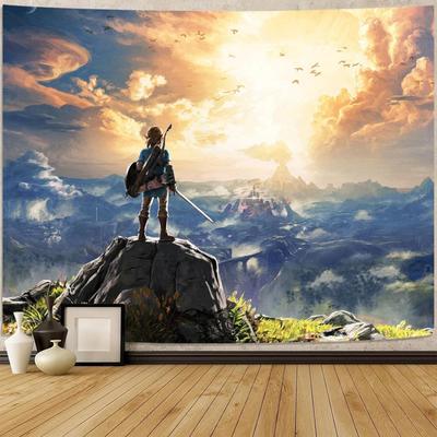 VIKAMA Anime  Gaming Tapestry Sky And Mountain Landscape Printed Tapestry Bedroom Living Room Dorm Wall Decor Tapestry