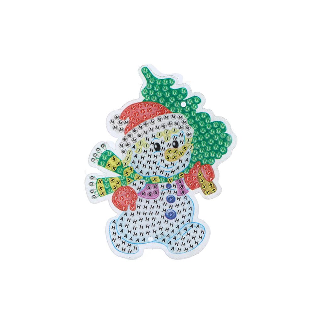 DIY 5D Rhinestone Painting Snowman Shape Decorative Rhinestone Painting Pendant for DIY Craft Indoor Decoration Gift
