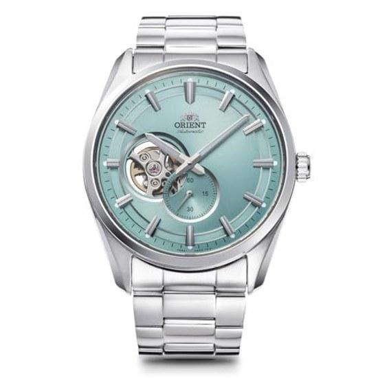 ORIENT Automatic Mechanical Watch Contemporary Semi-Skeleton Domestic Manufacturer Warranty Open Heart RN-AR0009L Mens Light Blue