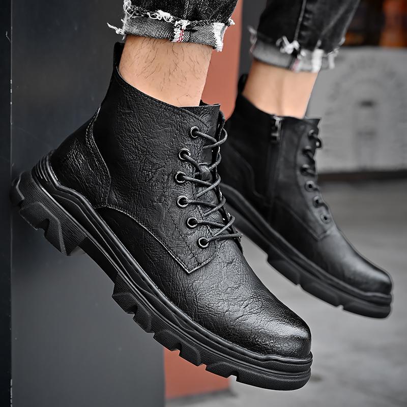 

Новые мужские ботинки, удобные, весна-осень, теплые, водонепроницаемые, модные, ботильоны, повседневные, мужские, кожаные, рабочие, мужские 44