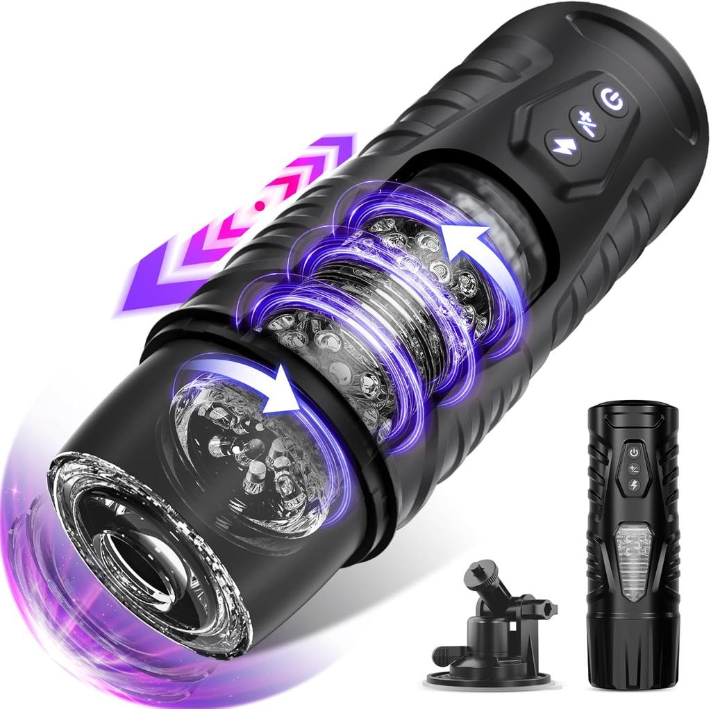 Automatic Male Masturbator Sex Toys for Men - Adult Toy Male Sex Toys with 7 Thrusting And 7 Rotating Modes Hands Free Pocket Pussy Sex Toys