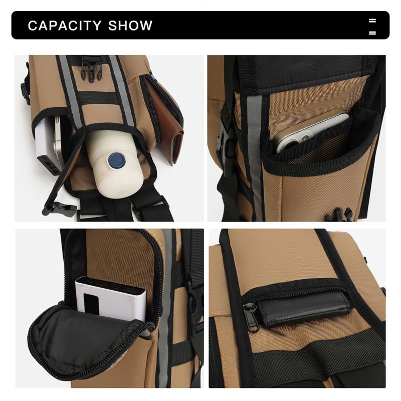 Outdoor Shoulder Bag Men Solid Color Shoulder Bag Business Backpack