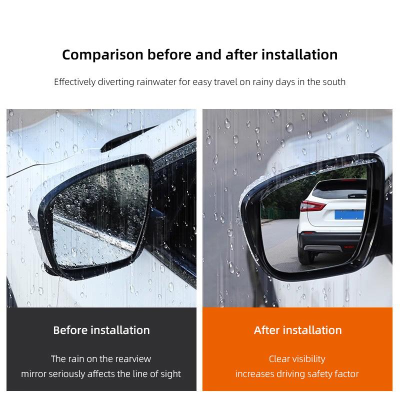 2Pcs Car Rearview Mirror Rain Eyebrow Rainproof Shield Sticker For BMW X1 X2 X3 X5 X4 X6 X7 G30 G20 G32 G11 G12 F40 F30 F20 F10 nlbr76